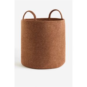 Modern Handmade Jute <b>Storage</b> <b>Basket</b> For Living Room Organization Eco-Friendly Braided Round Laundry Hamper With Sturdy Handles - Product Image 1