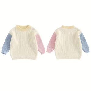 Pull classique à col rond pour garçons, tricot chaud et confortable pour enfants actifs, mode quotidienne. Fournisseur de vêtements en conteneurs. - Product Image 1