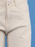 Jean en denim taille haute pour femme petite et grande taille - Longueur genou, coupe ajustée vintage, coton écologique