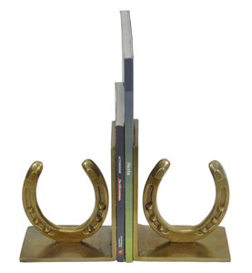 Sujetalibros con forma de herradura dorada para libros, soporte de escritorio, estatuilla decorativa, fácil de transportar, organizador moderno para oficina - Product Image 5