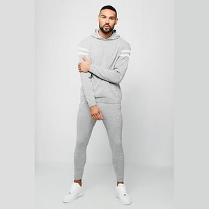 Conjunto Deportivo Unisex Gris con Capucha, Transpirable, de Secado Rápido, Manga Larga, Color Sólido, Poliéster/Spandex, Sudadera y Pantalones, Corte Regular - Product Image 2