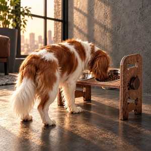 Gamelle double portable de qualité supérieure pour animaux de compagnie, boîte à nourriture en bois pour chiens et chats, accessoire pour animaux, gamelles et distributeurs de nourriture - Product Image 2