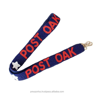 Post Oak Beaded <b>Strap</b> Custom Handmade Sports Gameday Bag <b>Strap</b> <b>Adjustable</b> Embroidery Fashion Purse Shoulder Belt College Stylish - Product Image 1