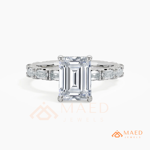 Elegant <b>Emerald</b> Cut Moissanite <b>Ring</b> for Women Sterling <b>Silver</b> Engagement Wedding Jewelry Daily Wear Gift USA - Product Image 5