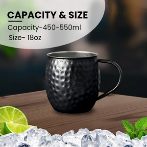 Tazas Moscow Mule de Acero Inoxidable al por Mayor con Asa de Acero, 18 oz, Revestimiento Negro - Ecológicas para Uso en Hogar, Oficina, Fiestas y Bebidas Frías - Product Image 5
