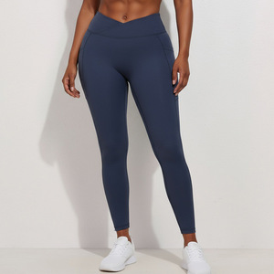 Women's High Waist Ankle-Length Yoga <b>Leggings</b> Elastic Waist Sweat-Wicking Breathable Stretch Spandex/Nylon Solid <b>Pattern</b> 220g XL - Product Image 6