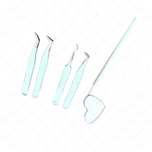 Eyelash Extension Tweezers Set Stainless Steel Heart Mirror Beauty <b>Tools</b> for Makeup Eyebrow Care Professional Lash Kit - Product Image 2