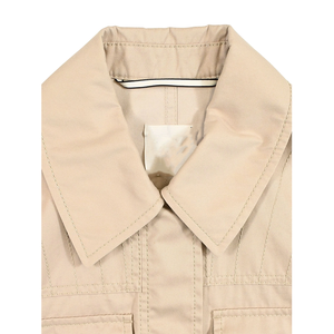 Veste coupe-vent imperméable beige 750 mm personnalisée d'occasion avec poche poitrine, imprimé style safari classique et utilitaire, fermeture éclair à la taille - Product Image 4