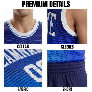 Maillots de sport respirants 100 % polyester pour hommes, ensembles d'uniformes de basketball personnalisables pour jeunes, vêtements de basketball sur mesure - Product Image 5