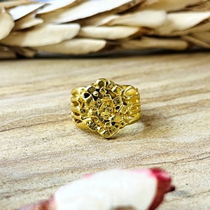 Top Choice Nugget <b>Ring</b> Minimalist Brass Band <b>Ring</b> For Men 18k Gold Plated Textured Hip Hop <b>Statement</b> <b>Ring</b> For Wholesale/OEM/ODM - Product Image 1