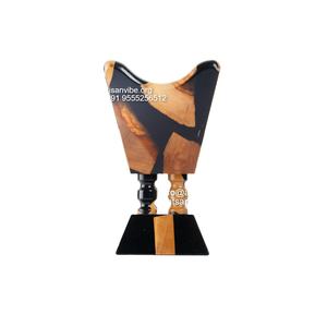 Quemador de madera Bakhoor hecho a mano de resina epoxi y madera roja soporte de incienso Mabkhara islámico para uso aromático especial de Ramadán - Product Image 1