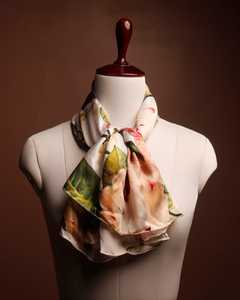 Handmade 100% Stain Silk <b>Shawl</b> with Floral Design Digital Print Custom Best Spring Scarf From India Manufacturer - Product Image 2