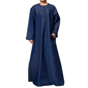 Thobe islamique personnalisé pour homme, manches longues, thermique, 100% coton, longueur cheville, style urbain, grandes tailles, pour garçons, collection automne - Product Image 1