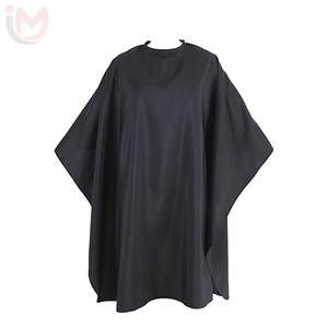 IMANS ENTERPRISES Cape de coiffure confortable en polyester résistante à l'eau, tablier de coupe de cheveux noir pour barbier - Product Image 5