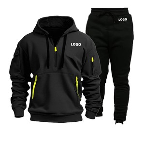 Conjunto Deportivo con Capucha para Hombre, 100% Algodón, Pantalones con Cordón Ajustable, Estampado Ligero, Ropa Deportiva Casual, OEM - Product Image 2