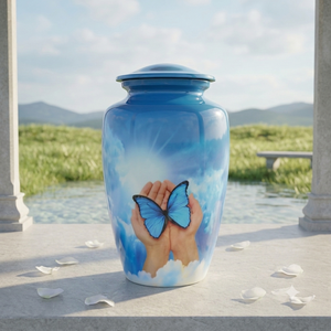 Customized Picture Premium Modern American Style Cremation Urn Aluminum Adult Human <b>Ashes</b> Remains Metal Memorial Heart <b>Keepsake</b> - Product Image 1