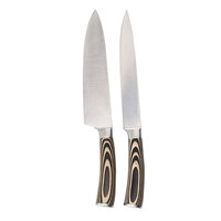 Ensemble de couteaux de chef en acier inoxydable OEM personnalisé, options de gravure de logo, vente en gros, outils de découpe professionnels pour la cuisine