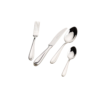 Ensemble de couverts minimalistes en métal avec manches en acier inoxydable poli miroir, compatibles lave-vaisselle, pour la table de mariage - Product Image 3