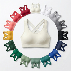 Hot Selling Seamless Sports <b>Bra</b> Racerback Yoga Gym Fitness Workout Push Up Breathable Activewear Custom Sublimation Design <b>Bra</b> - Product Image 1