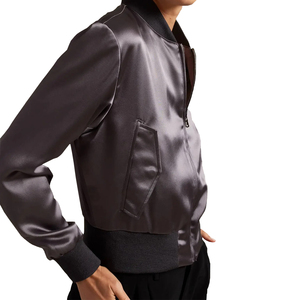 Veste bomber personnalisée pour femmes, streetwear tendance, fermeture éclair, fabrication OEM ODM, vente en gros - Product Image 5