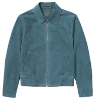 Jaket Bomber Kulit Suede Merah Cokelat Berkualitas Tinggi untuk Pria, Jaket Kulit Sapi Vintage untuk Semua Musim dengan Bulu Domba untuk Musim Semi
