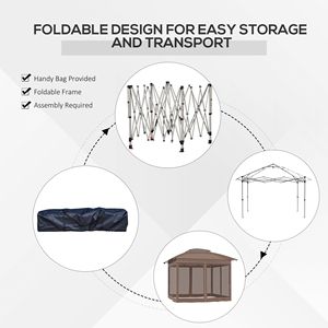 12FT X 12FT Instant Pop up <b>Canopy</b> Sun Shade <b>Tent</b> with Adjustable Height 3-Level Mesh Sidewall Netting and Storage Bag - Product Image 6
