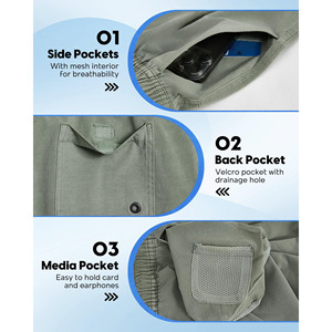 Pantalones Cortos Deportivos 2 en 1 de la Mejor Calidad, Ligeros, para Exteriores, Personalizados, con Bolsillos Laterales, de Poliéster, para Hombre - Product Image 4
