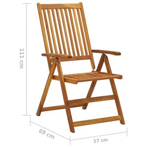Ensemble de 8 chaises de jardin en bois d'acacia massif, style standard naturel - Product Image 5