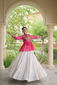 Último Diseño de Lehenga Choli para Navratri, Venta al por Mayor de Trajes Étnicos para Baile Garba, Ropa Festiva India, Chaniya Choli de Algodón al por Mayor - Product Image 5
