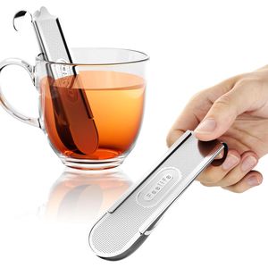 Infuseur à thé 2-en-1 avec cuillère et passoire à mailles fines en acier inoxydable 304 pour tasse individuelle de thé en vrac - Product Image 1