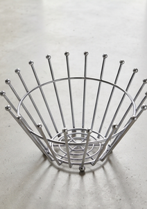 Panier de rangement vertical en fil métallique argenté pour fruits et légumes, avec extrémité sphérique, pour comptoir de cuisine - Product Image 4