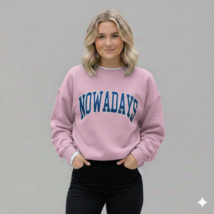 Nouveau Sweat-shirt Femme Hiver Oversize à Manches Longues Imprimé Col Montant 100% Coton Mélangé Épaules Tombantes OEM/ODM - Product Image 1