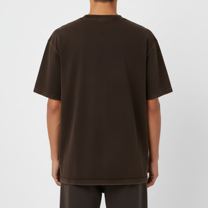 T-shirt en coton surdimensionné délavé à l'acide 230 GSM pour homme, style vintage streetwear, décontracté, respirant, doux, élégant, pour l'été, service OEM - Product Image 3