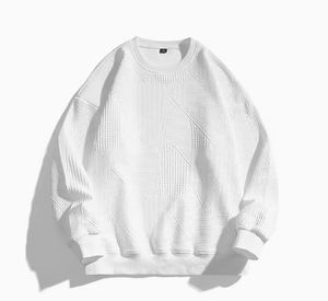 Sudadera Bordada de Invierno, Color Sólido, Algodón, Cuello Redondo, para Hombre - Product Image 3