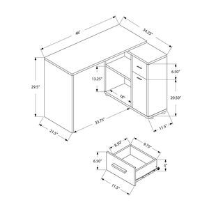 Scrivania Angolare Moderna Contemporanea da 46 Pollici per Ufficio Domestico con Cassetti Portaoggetti, Laminato Noce, per Lavoro e Uso Laptop - Product Image 4