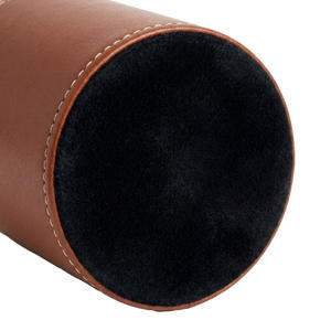 Round Custom Logo Plain PU Leather <b>Pen</b> Holder Desk Stationery Organizer for Office Business - Product Image 5