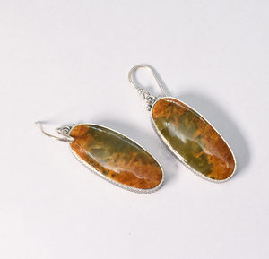 Natural Jasper Dangle <b>Earrings</b> – Elegant Sterling Silver and Banded Jasper - Product Image 6