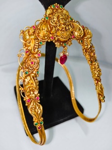 Collar de Oro Amarillo Sólido de 22K, Collar Tradicional de la India del Sur con Diseño de Templo Lakshmi para Novias - Product Image 2