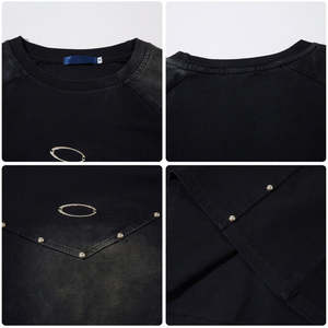 เสื้อยืดแขนยาวทรงโอเวอร์ไซส์สำหรับผู้ชาย ผ้าฝ้ายแท้ 100% คุณภาพสูง สไตล์วินเทจ ล้างสีแบบแอซิดวอช  ไซส์ใหญ่พิเศษ  รับสกรีนโลโก้ - Product Image 3