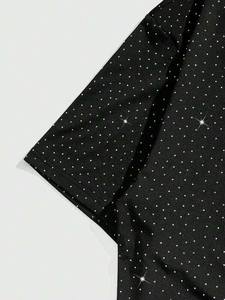 เสื้อยืดสตรีทแวร์ผู้ชาย แขนสั้น คอกลม ผ้าฝ้ายถัก 100% ลายตัวอักษร การ์ตูน ประดับเพชร ลายพิมพ์รีดร้อน - Product Image 3