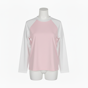 Camisetas de Béisbol Raglán Personalizadas para Mujer, Cuello Redondo Informal, Manga Larga, Dobladillo Curvo, Camiseta de Manga Larga, Top Personalizado con Cuello Redondo - Product Image 3