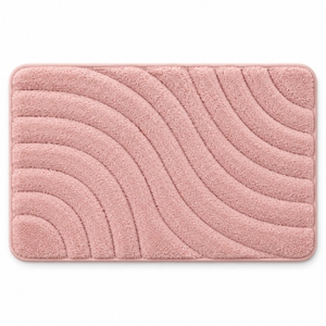 Alfombra de Baño Rectangular Minimalista con Base de Espuma, Tejida en Algodón, Color Beige Sólido, de Microfibra de Secado Rápido con Memoria - Product Image 4