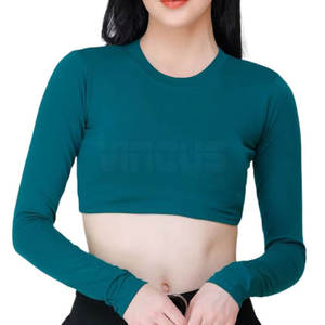 Hauts de sport confortables pour femmes à manches longues, résistants à la transpiration, séchage rapide, pour la gym, le yoga et le fitness - Product Image 1