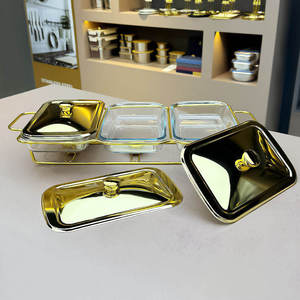 Premium Round Chafing Dish Stainless Steel <b>Buffet</b> Warmer with Glass Viewing Lid Ornate Pillar Food <b>Server</b> Hotel Catering - Product Image 2