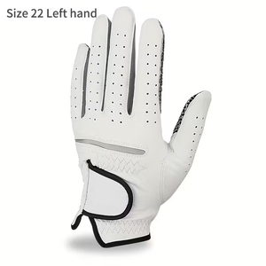 Gants de golf durables antidérapants en cuir véritable de couleur blanche, avec particules antidérapantes, respirants et résistants aux trous, en cuir synthétique. - Product Image 3