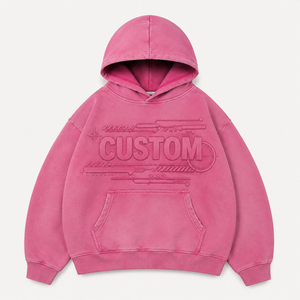 Sudadera con Capucha de Alta Calidad, Diseño Personalizado con Efecto Desgastado, Pedrería y Serigrafía, Estilo Urbano, 100% Algodón - Product Image 6