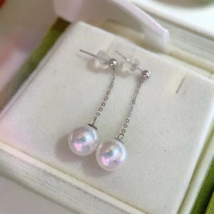 Exquisite Two-Set Women's Fine <b>Dangle</b> <b>Earrings</b> Cross-Border Popular with Fashionable Light Luxury Elegant <b>Pearl</b> Zircon Design - Product Image 2