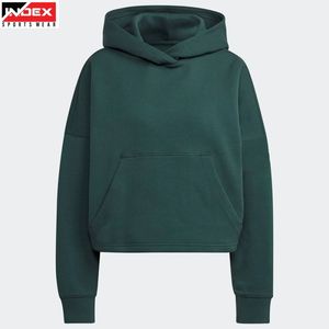 Sudadera Corta con Capucha para Mujer, Manga Larga, Color Sólido, Tejida, Informal, para Otoño - Product Image 1