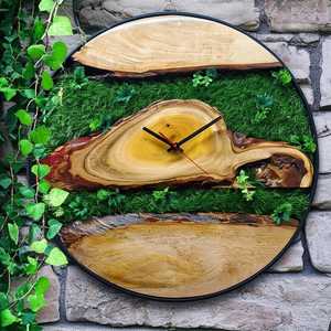 Wood slice wall <b>clock</b> Mossy timber <b>clock</b> Rustic woodland <b>clock</b> Enchanted forest wood <b>clock</b> Green haven wall <b>clock</b> - Product Image 5