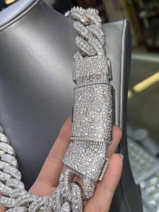<b>Iced</b> <b>Out</b> Unisex Wear Rhodium Plated 925 Sterling Silver <b>Chain</b> With Moissanite Diamond Hip Hop Statement Style <b>Chain</b> - Product Image 5